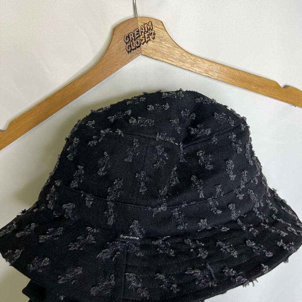 SS20 2020 Supreme NYC Hole Punch Denim Crusher Bucket Hat Cap in Black